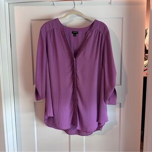 Torrid Harper Lavender Ruffle Georgette Blouse